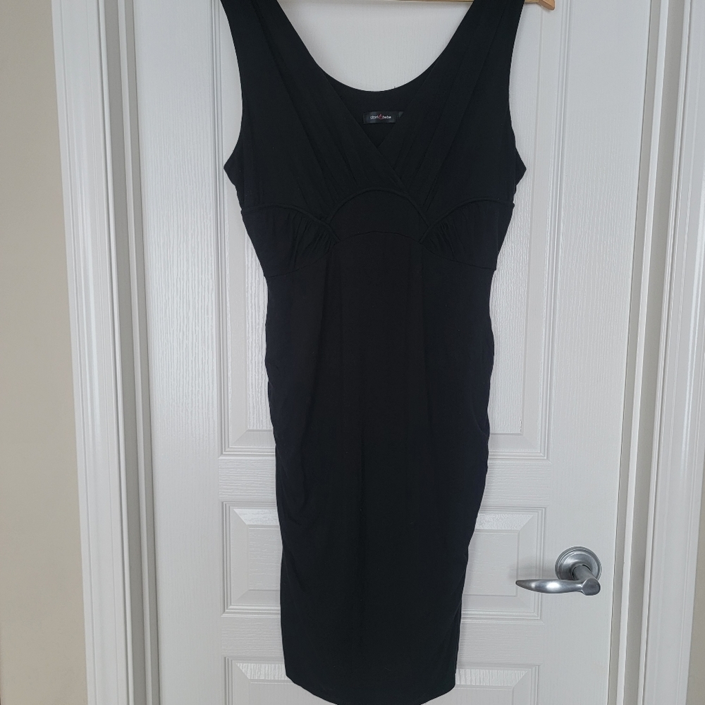 Stork and babe size large black maternity dress
